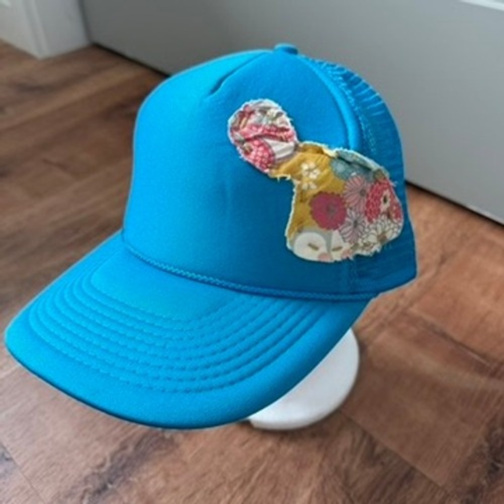 Otto Trucker Hat‎ Women OS Blue Maui Floral Patch Snapback Cap Hawaiian Aloha